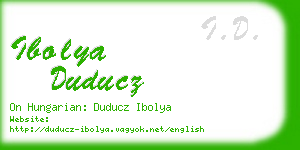 ibolya duducz business card